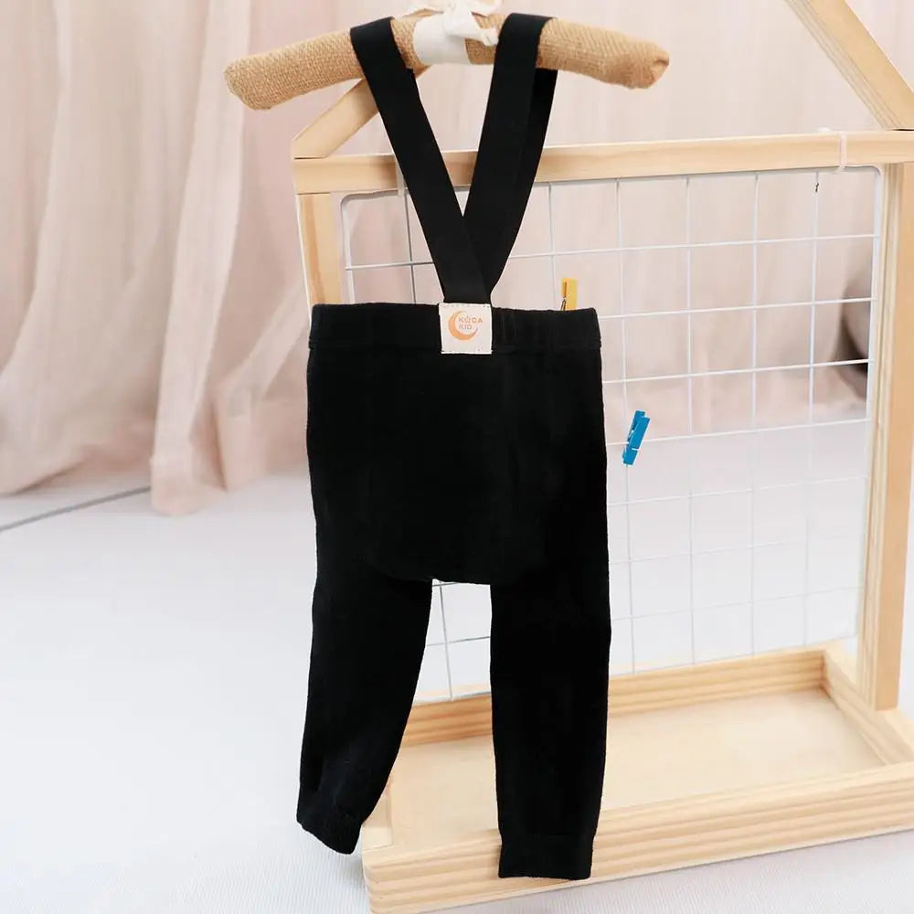 レギンスパンツ black / L  2-3Y ☺︎ ベビーパンツ サスペンダータイツ レギンスパンツ