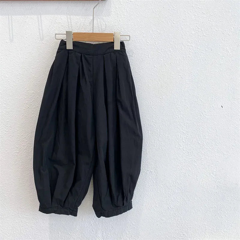 ロングパンツ・スウェットパンツ black pants / 100cm キッズトップス ベスト パンツ 長袖パフスリーブTシャツ シンプルベスト バルーンルーズパンツ