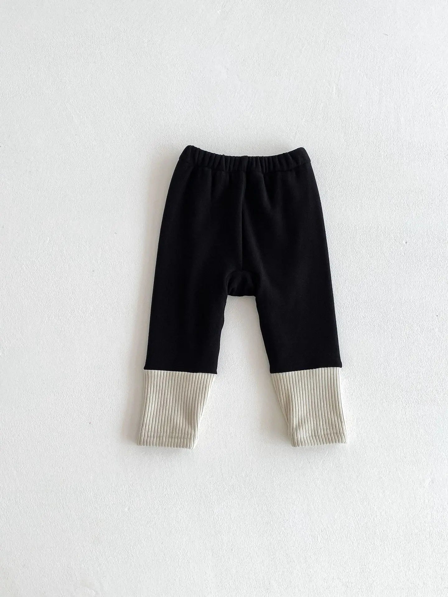 長袖セットアップ black pants / 9M  73CM ベビーキッズトップス/パンツ うさぎバニーフェイスアップリケ長袖スウェットシャツ/切り替えパッチワークレギンスパンツ【mh0007948】