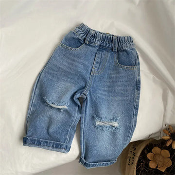 デニムパンツ blue / 12M  80cm キッズパンツ デニムパンツ ジーンズ ダメージ加工 ジーパン