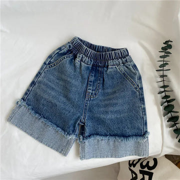ハーフパンツ・ショートパンツ blue / 12M  80cm キッズパンツ デニムハーフパンツ ショートパンツ ロールアップ