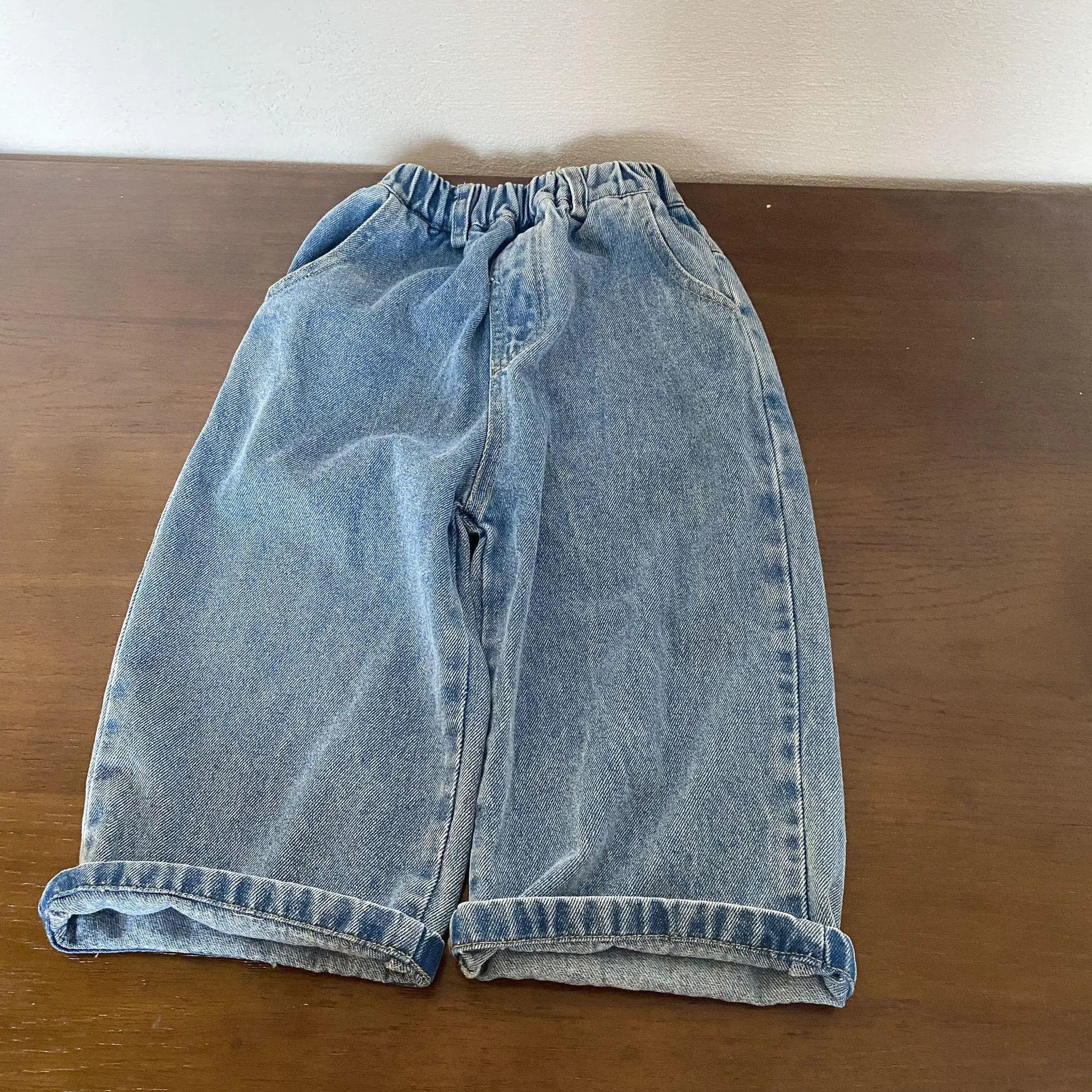 デニムパンツ blue / 12M  80cm キッズパンツ デニムパンツ ワイドルーズロングパンツ ジーンズ ジーパン 2カラー