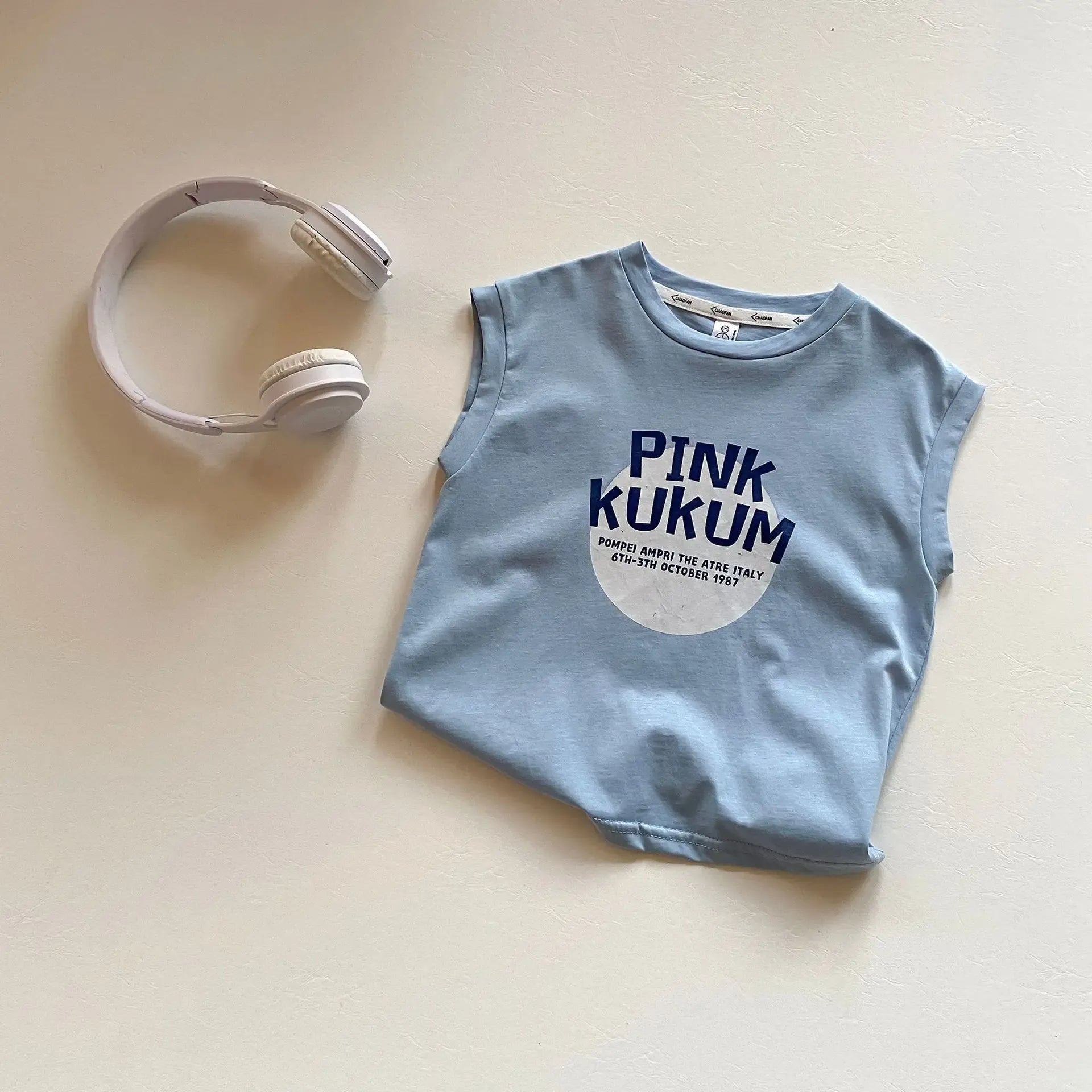 タンクトップ・キャミソール・ノースリーブトップス Blue / 24M  90CM キッズトップス ノースリーブTシャツ レタープリント コットン素材 タンクトップ【mh0005565】