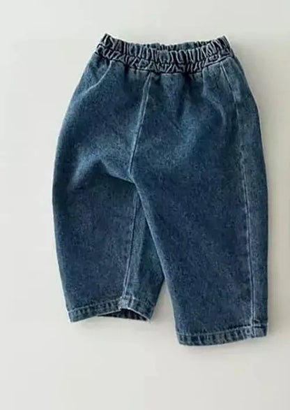 デニムパンツ blue / 73cm ベビーキッズパンツ デニムパンツ ルーズパンツ ジーンズ ブラック/ブルー/2カラー