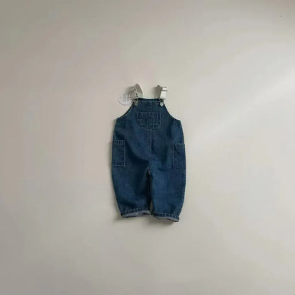 オーバーオール Blue / 73cm 6-9M ベビーオーバーオール バイカラーシンプルデニムサスペンダーパンツ 2カラー【mh0007515】