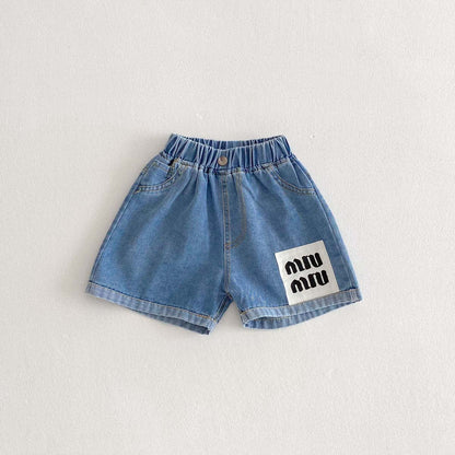 ハーフパンツ・ショートパンツ Blue / 90cm ボーダー/無地ビッグタグショートパンツ【mh0010347】