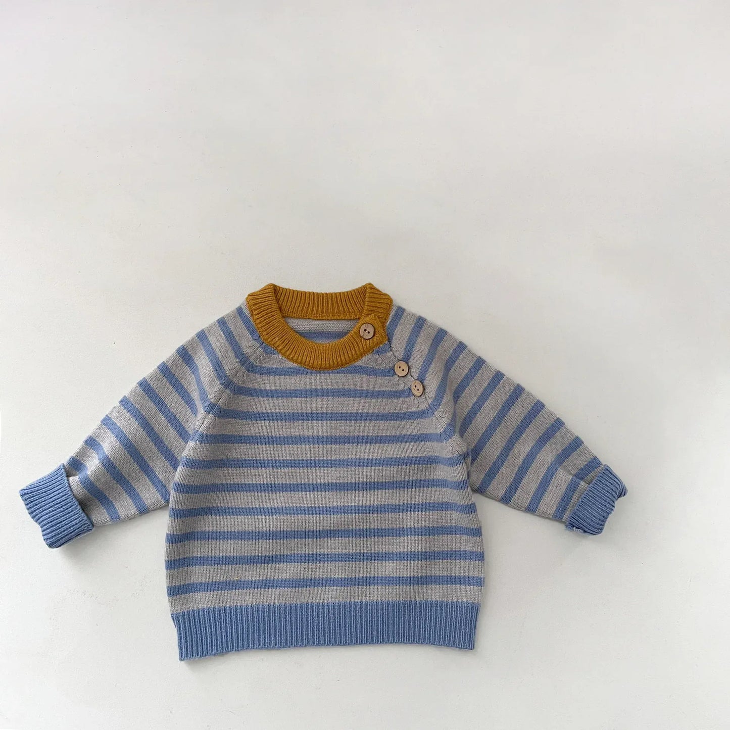 ニット・セーター Blue / 9M  73CM ベビーキッズトップス カラフルパッチワーク/ボーダーニット長袖セーター【mh0008043】