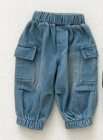 デニムパンツ Blue / 9M  73CM キッズパンツ シンプルベーシックデニムカーゴパンツ【mh0008818】