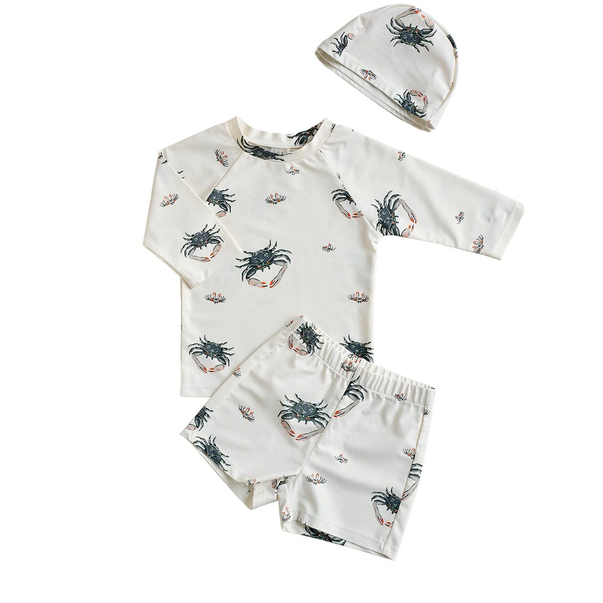 ベビー用水着 Blue crab in swimsuit [free swim cap of the same suit] / 80 ボーイズ水着 7分丈セパレートスイムウェア ラッシュガード【mh0009301】