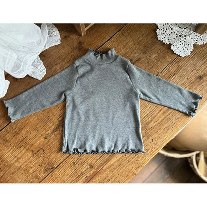 長袖セットアップ blue t shirts / 9M  73CM ベビーベスト/トップス/レギンス フラワープリントショルダーフリルキルティングベスト/フリルハイネック長袖Tシャツ/チュールスカートドッキングレギンスパンツ【mh0007732】