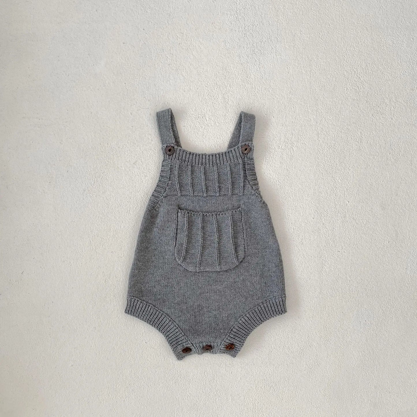 カーディガン・パーカー bodysuit / 6M  66cm ベビーロンパース/カーディガン ニットサスペンダーポケットボディスーツ/襟付きニットジャケット