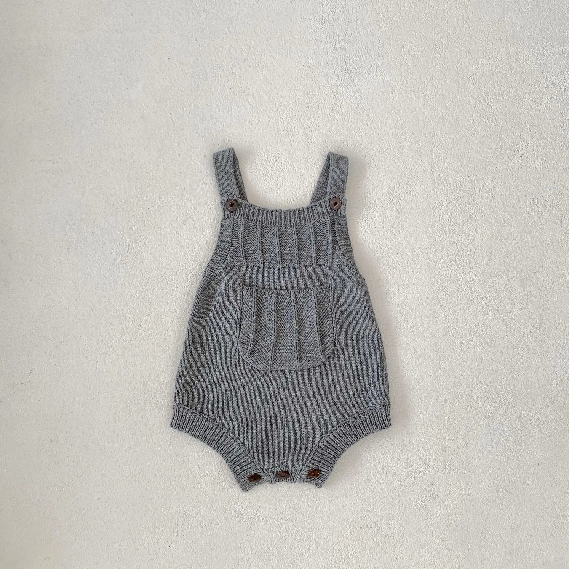 カーディガン・パーカー bodysuit / 6M  66cm ベビーロンパース/カーディガン ニットサスペンダーポケットボディスーツ/襟付きニットジャケット