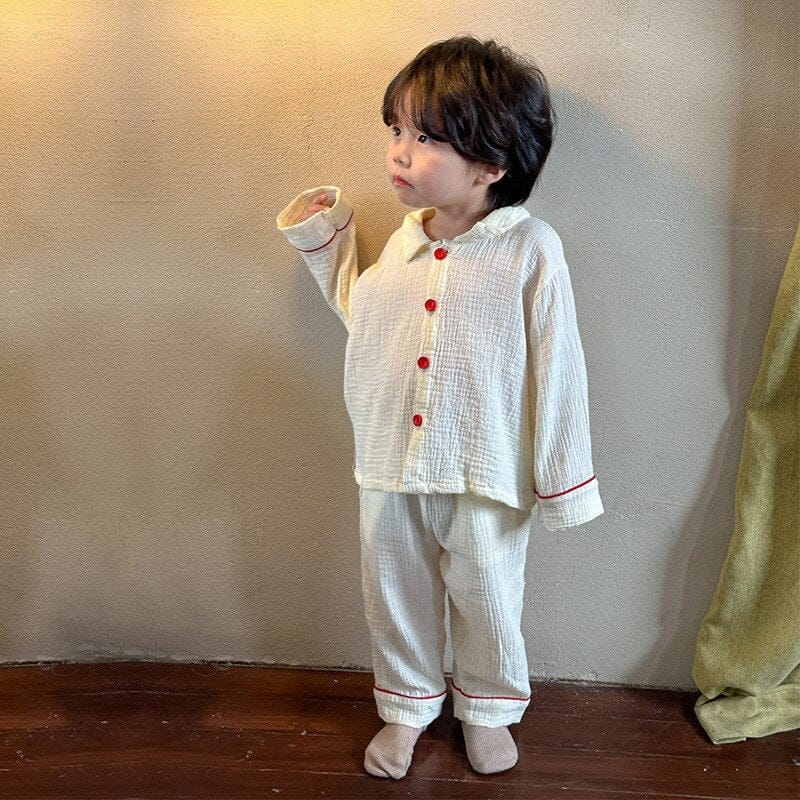 長袖パジャマ Boy s suit / 80cm キッズ 長袖 パジャマ セット シンプル ガールズ ボーイズ 6926