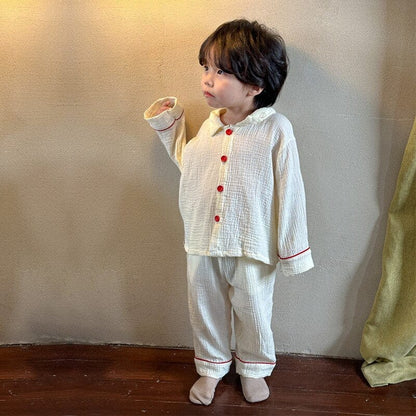 長袖パジャマ Boy s suit / 80cm キッズ 長袖 パジャマ セット シンプル ガールズ ボーイズ 6926