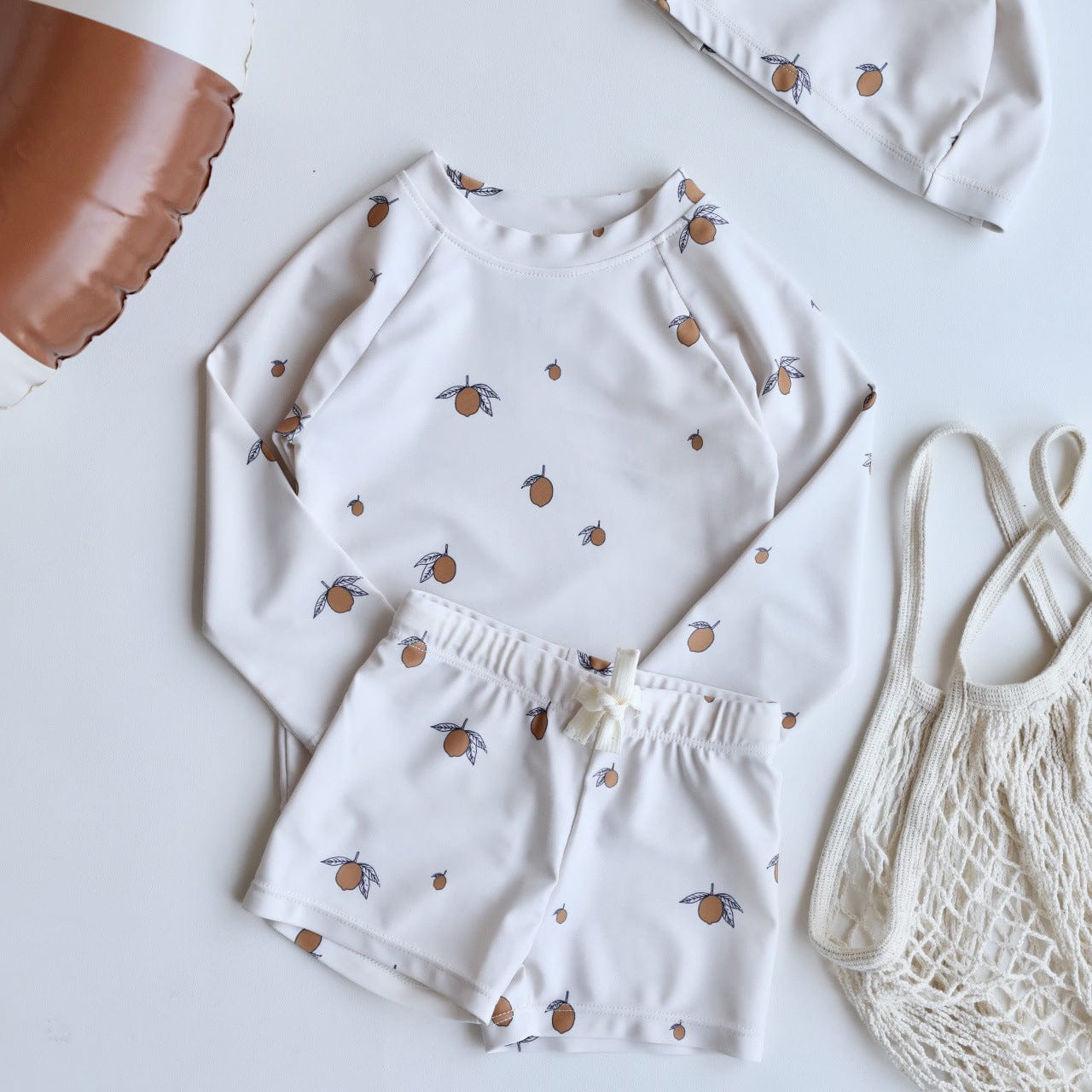 ベビー用水着 Boy split swimsuit lemon / 80 ボーイズ水着 長袖セパレートスイムウェア ラッシュガード【mh0009320】