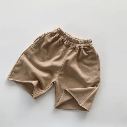 ハーフパンツ・ショートパンツ brown / 12M 80cm キッズパンツ ジャージ ハーフパンツ シンプルベーシック 4カラー