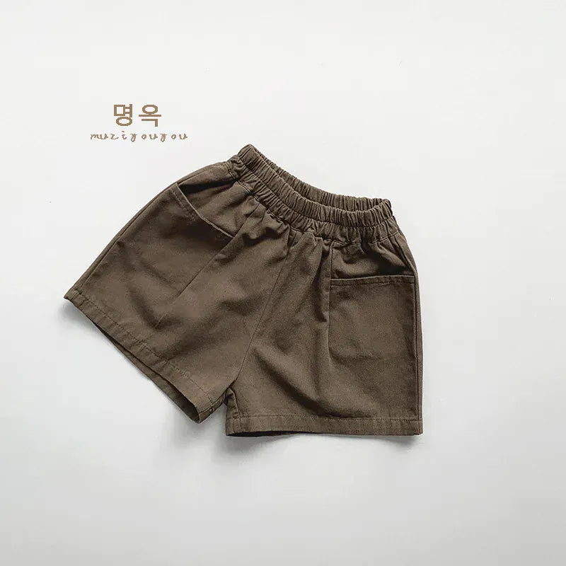 ハーフパンツ・ショートパンツ brown / 12M  80cm キッズパンツ ショートパンツ シンプルベーシック 5カラー