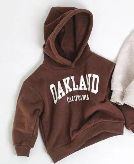 トレーナー・フーディ Brown / 12M  80CM キッズトップス レターロゴプリントフーディ長袖スウェットパーカー【mh0008362】