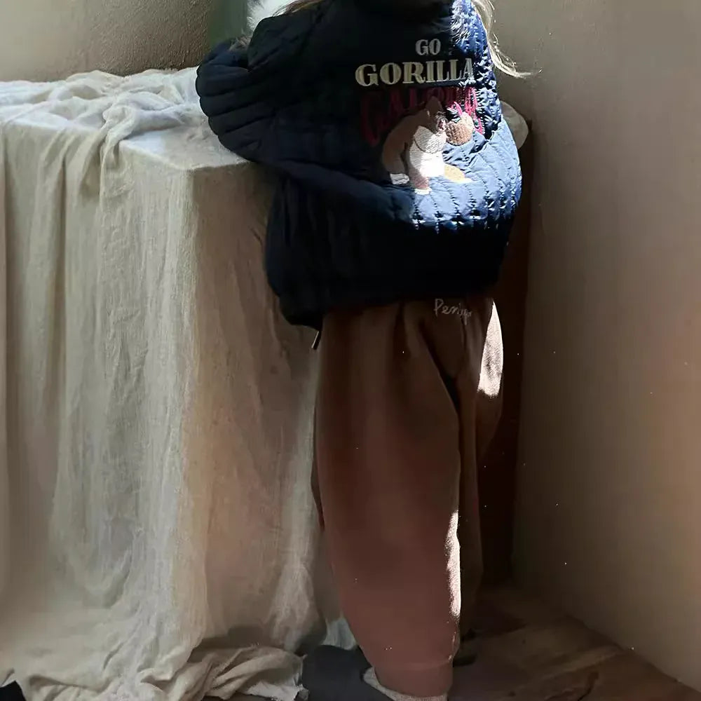 ロングパンツ・スウェットパンツ Brown / 24M  90CM キッズパンツ バック刺繍裏フリースロングスウェットパンツ【mh0008252】