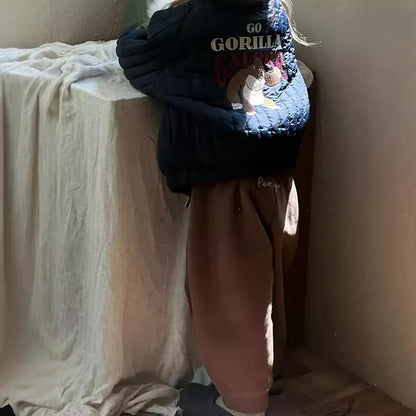 ロングパンツ・スウェットパンツ Brown / 24M  90CM キッズパンツ バック刺繍裏フリースロングスウェットパンツ【mh0008252】