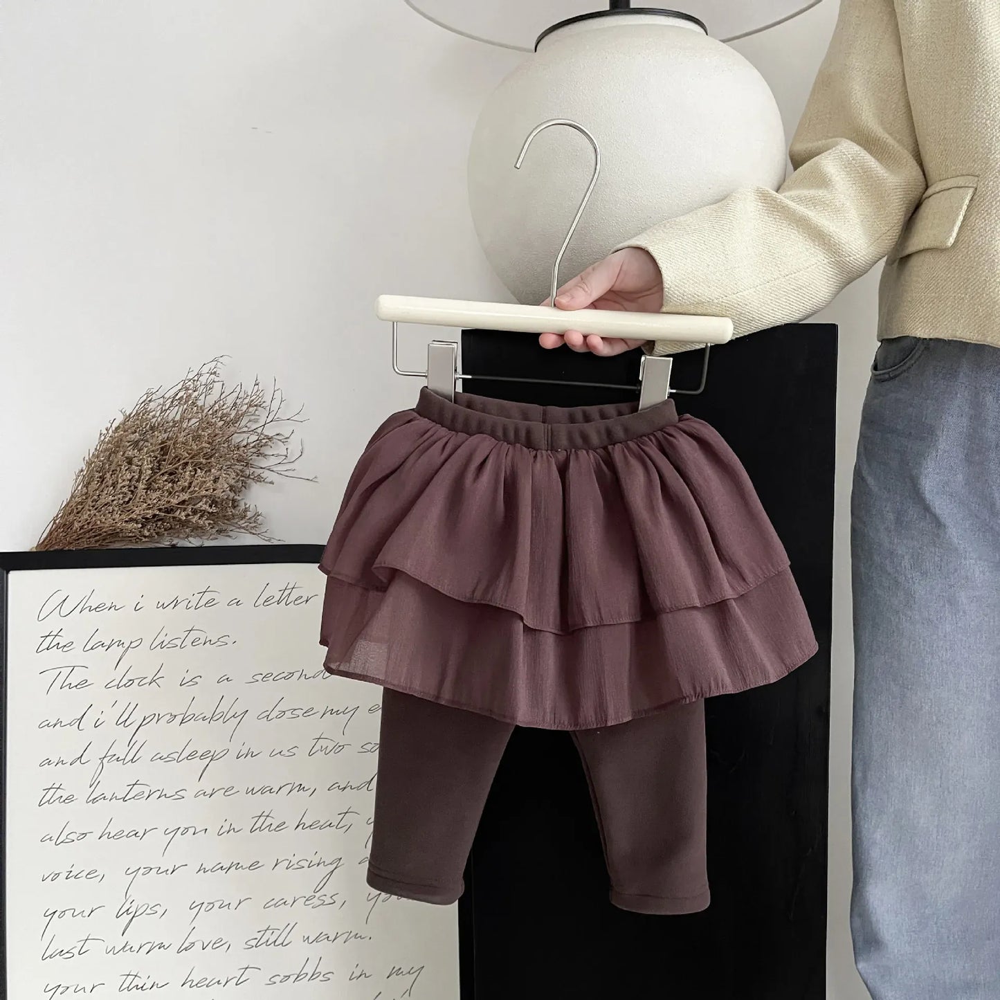 レギンスパンツ Brown / 6M  66CM ベビーパンツ ティアードケーキスカートドッキングレギンスパンツ スカッツ【mh0008045】