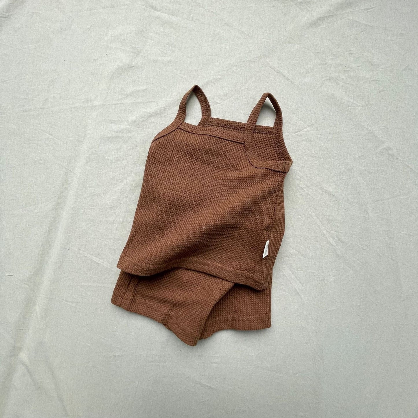 ノースリーブセットアップ Brown / 73cm キャミソール+ショートパンツセットアップ 2点セット【mh0009433】