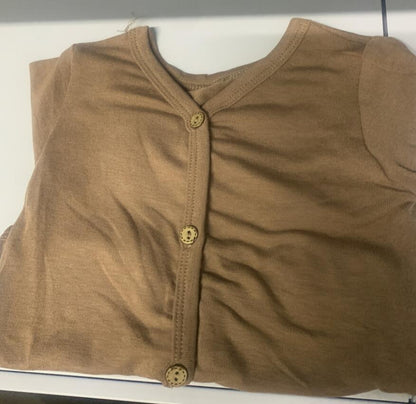 カーディガン・パーカー Brown / 73cm ベビー フラワー 無地 カーディガン【mh0000750】