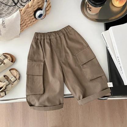 ロングパンツ・スウェットパンツ brown / 9M  73CM ベビーキッズパンツ シンプルベーシックルーズカーゴパンツ【mh-0008681】