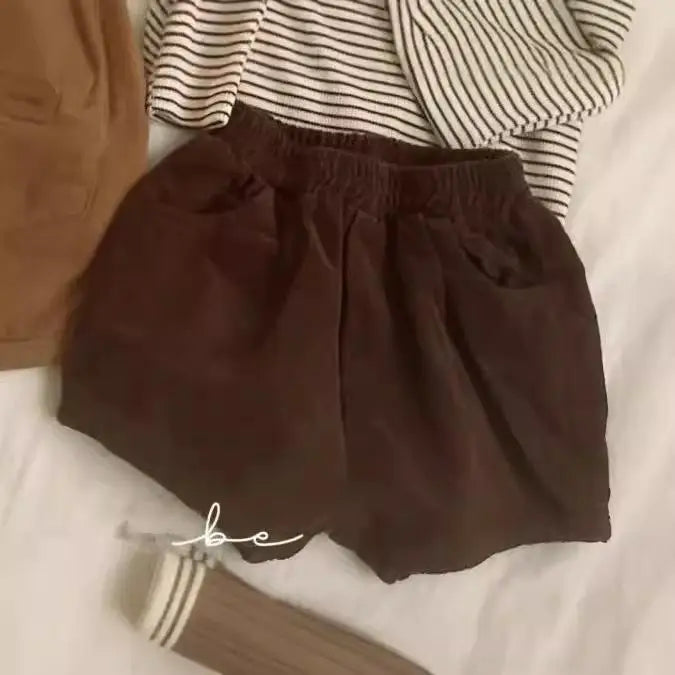 ハーフパンツ・ショートパンツ Brown / 9M  73CM ベビーパンツ コーデュロイシンプルショートパンツ【mh0008333】