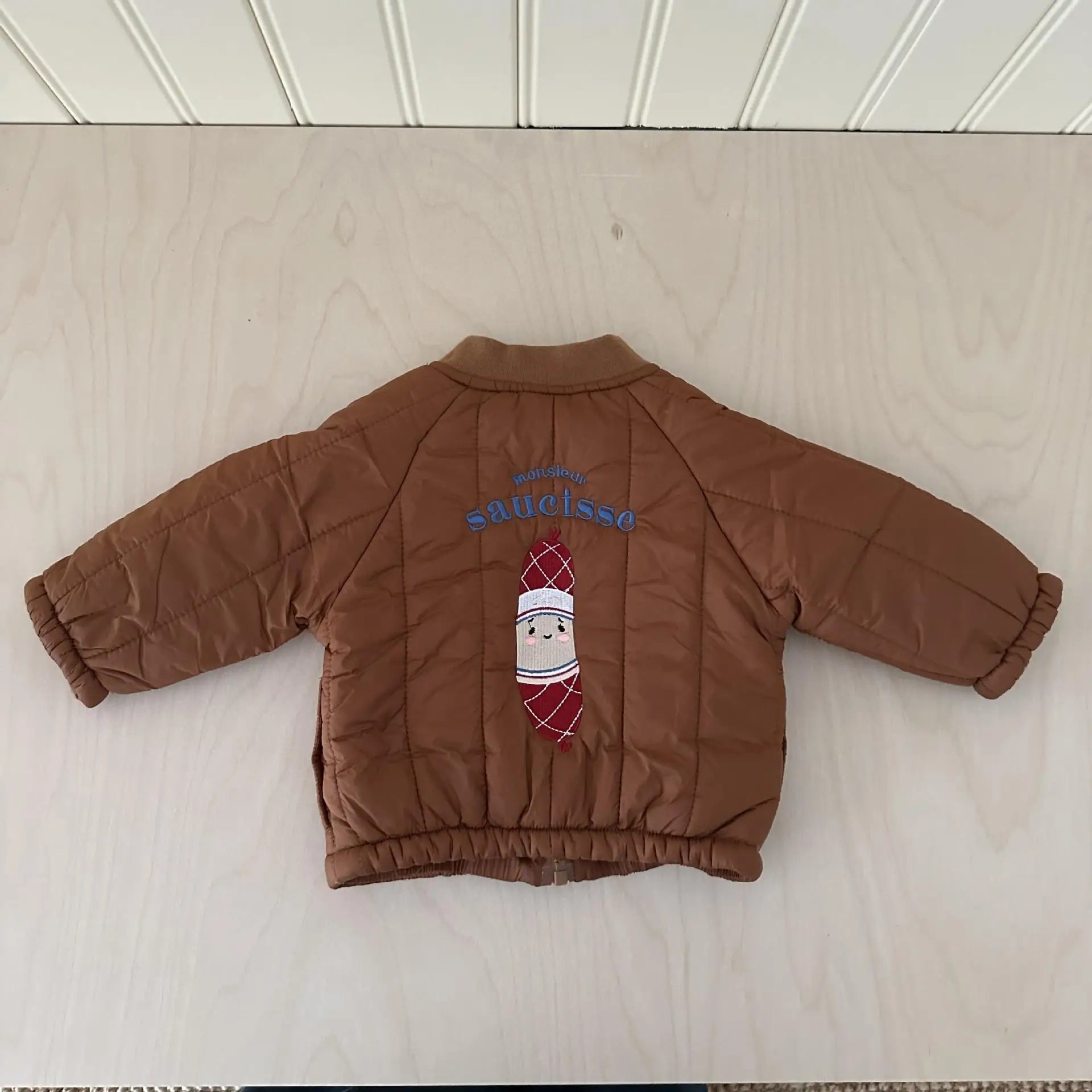 ショートコート・ジャケット・ジャンパー Brown / 9M  73CM ベビーキッズアウター バック刺繍キルティングブルゾンジャケット【mh0008375】