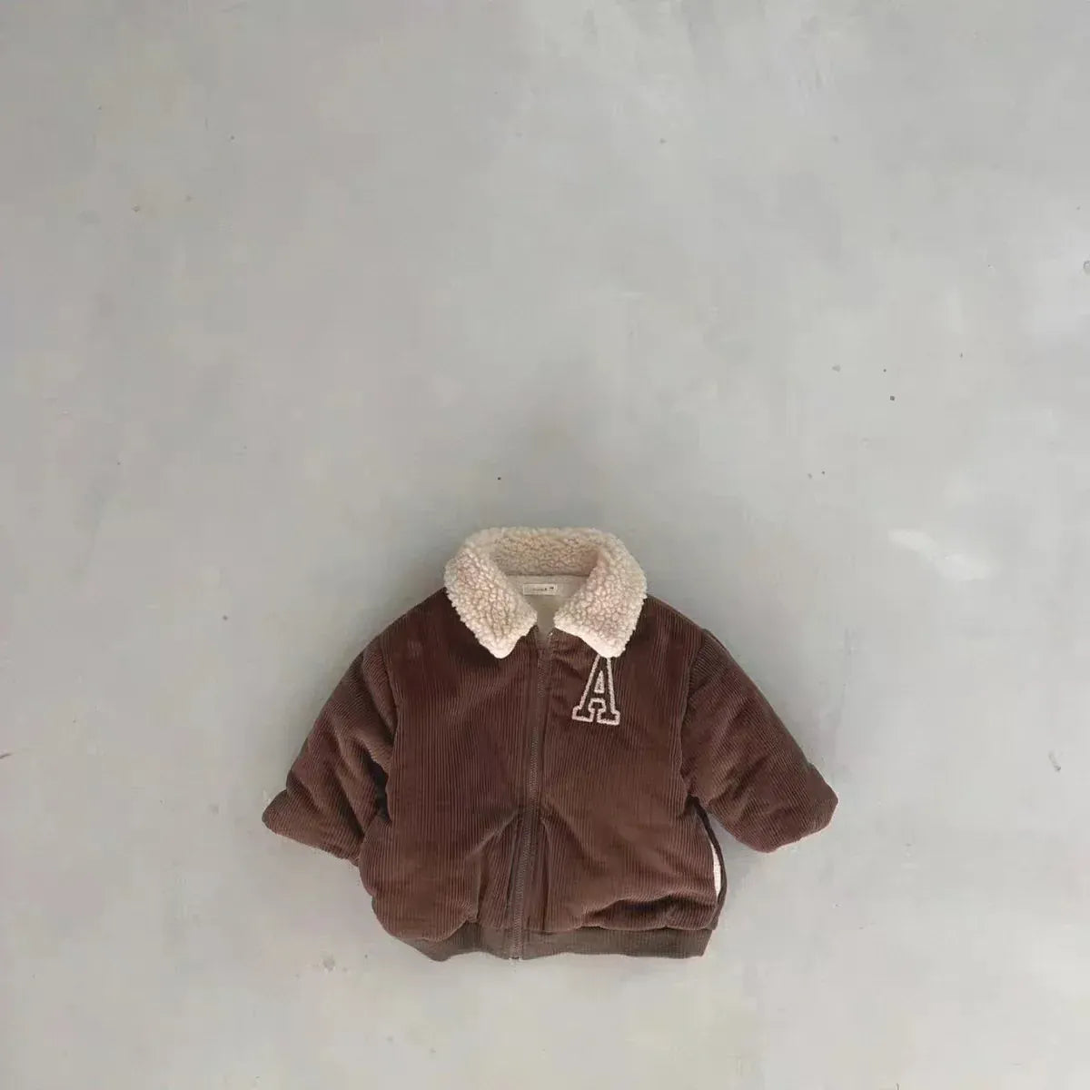 ショートコート・ジャケット・ジャンパー brown / 9M  73cn ベビーアウター コーデュロイ レターロゴ刺繍 裏フリースジャケット 厚手コート