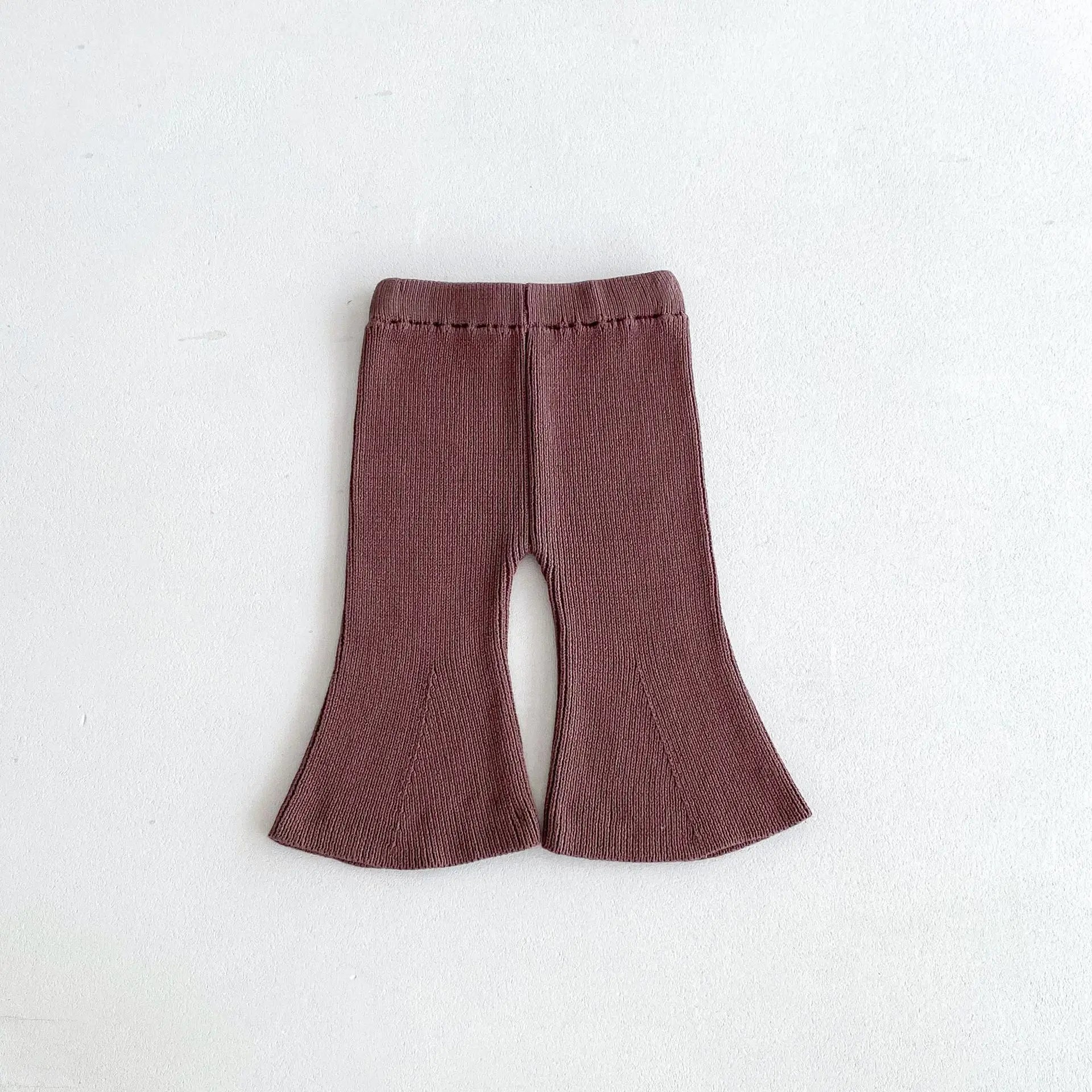 長袖セットアップ brown pants / 12M  80CM キッズトップス/パンツ ニット 長袖ボーダーセーター/ニットロングフレアパンツ 3カラー