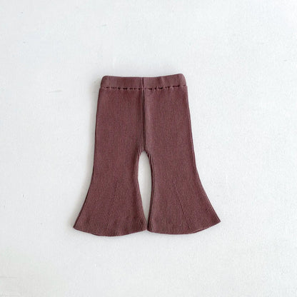 長袖セットアップ brown pants / 12M  80CM キッズトップス/パンツ ニット 長袖ボーダーセーター/ニットロングフレアパンツ 3カラー