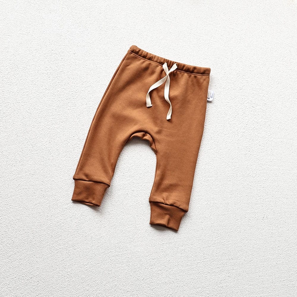 長袖ロンパース brown pants / 66cm / 取り寄せ（3〜14日） ☺︎ ベビー ナチュラル 長袖 ロンパース 肌着 パンツ 無地 ボーダー サボテン 月 ムーン ボーイズ