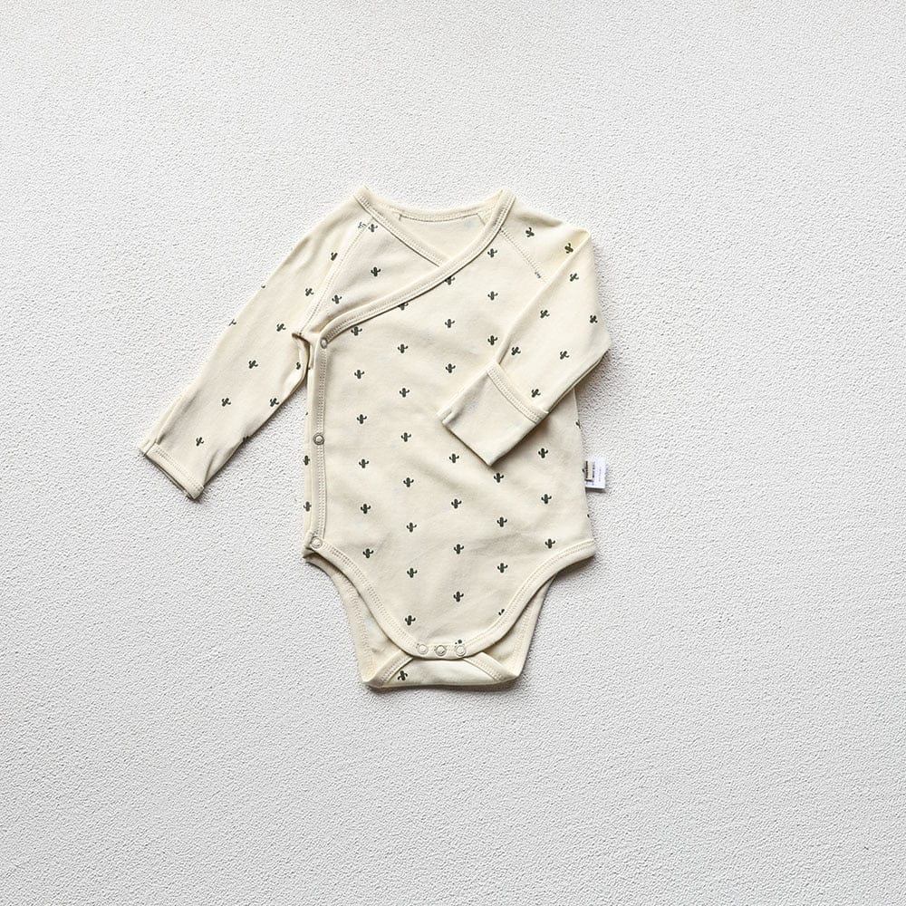 長袖ロンパース cactus bodysuit / 66cm / 取り寄せ（3〜14日） ☺︎ ベビー ナチュラル 長袖 ロンパース 肌着 パンツ 無地 ボーダー サボテン 月 ムーン ボーイズ