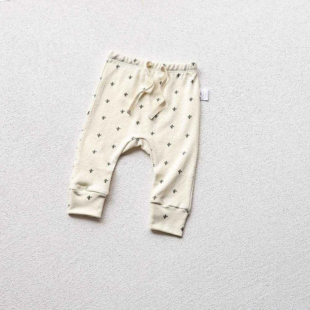 長袖ロンパース cactus pants / 66cm / 取り寄せ（3〜14日） ☺︎ ベビー ナチュラル 長袖 ロンパース 肌着 パンツ 無地 ボーダー サボテン 月 ムーン ボーイズ