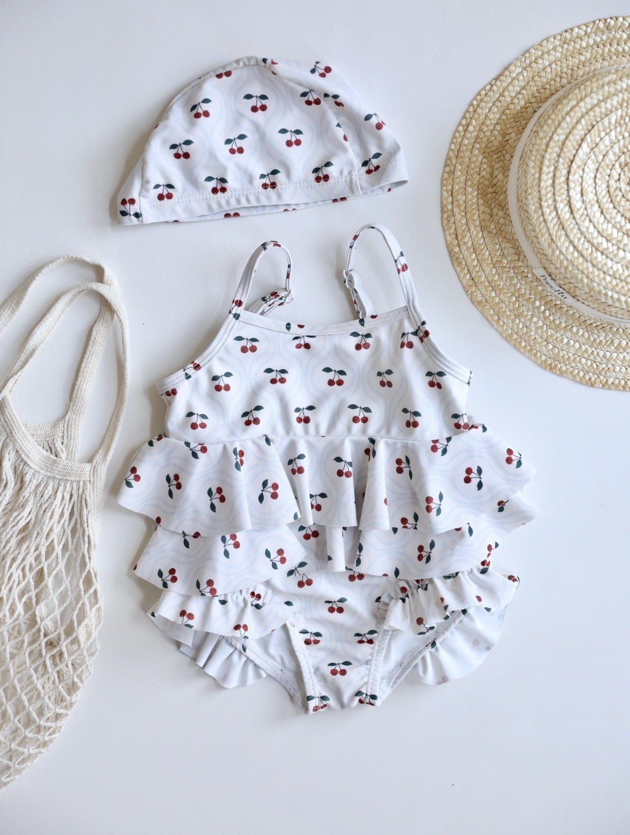 ベビー用水着 Cake skirt swimsuit cherry / 80 ガールズ水着 キャミソールワンピーススイムウェア ラッシュガード【mh0009309】