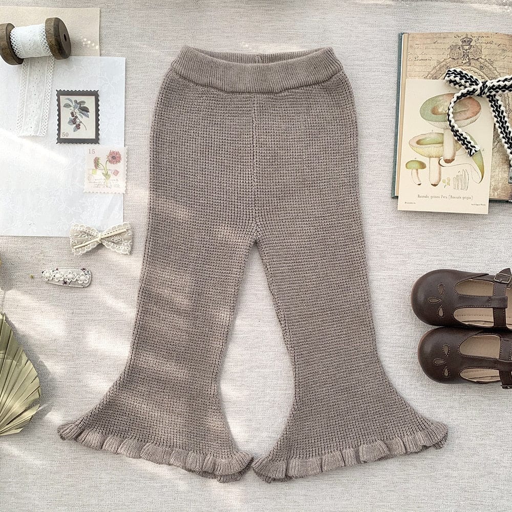 ロングパンツ・スウェットパンツ Camel / 80cm キッズ フリル フレア ニット パンツ