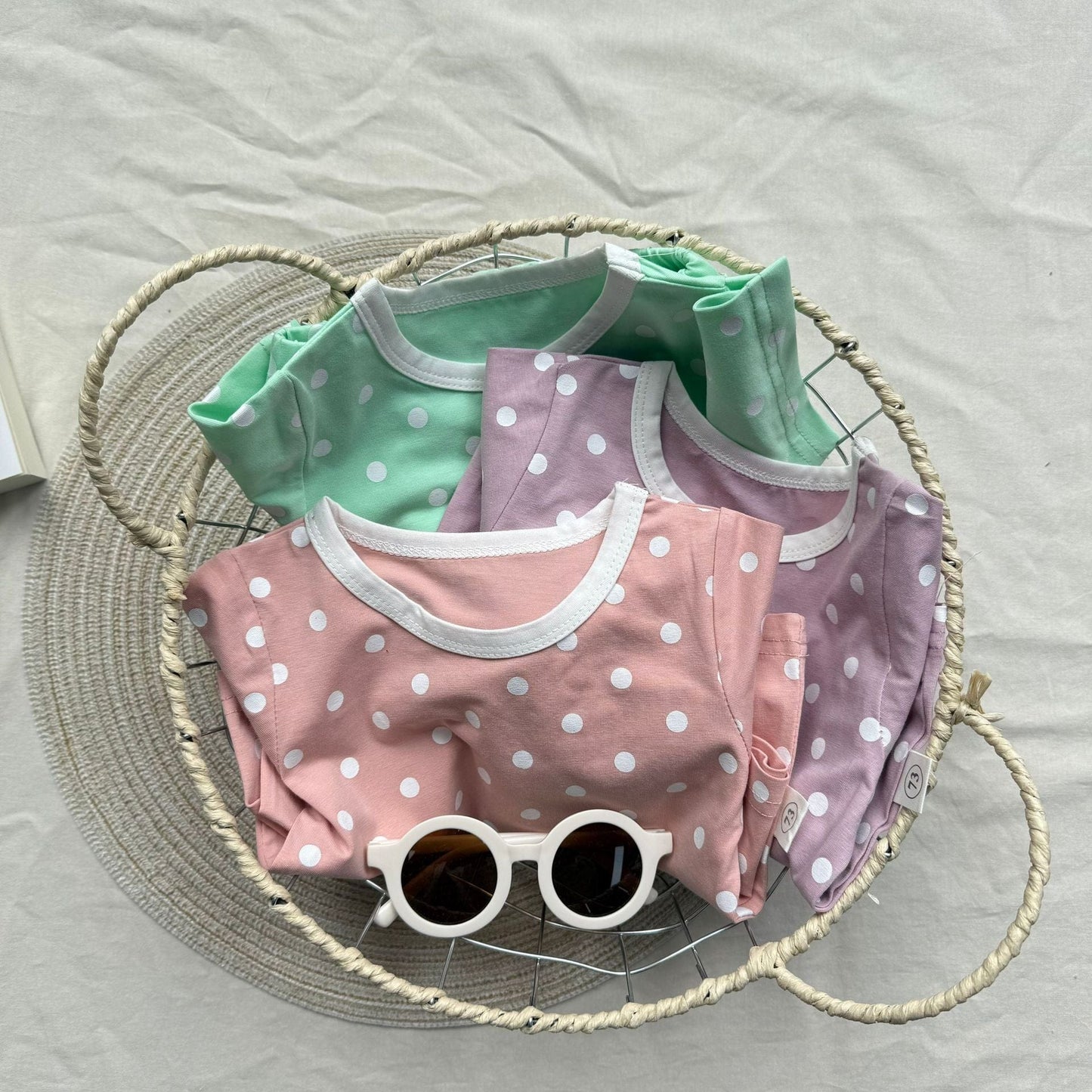 半袖セットアップ candy color dot suit 【mh0009529】