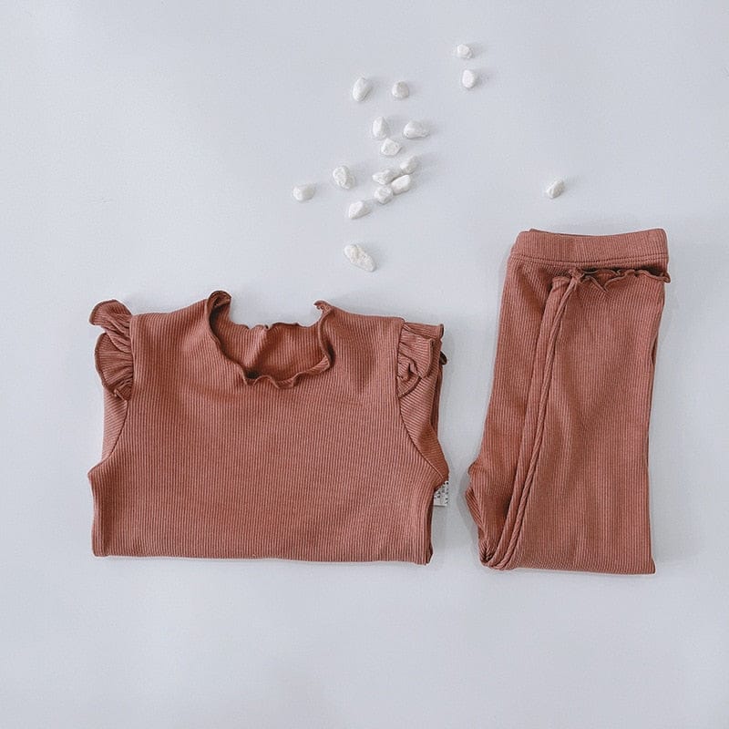 長袖パジャマ caramel / 80cm キッズ フリル 長袖 パジャマ セット