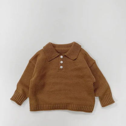 ニット・セーター caramel / 80cm キッズ長袖ポロシャツ ニットセーター 襟付きTシャツ トップス 3カラー ボーイズ 男の子 子供服
