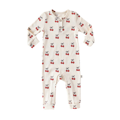 長袖ロンパース Cherry / 66cm チェリー/気球プリント長袖ジャンプスーツロンパース【mh0010723】