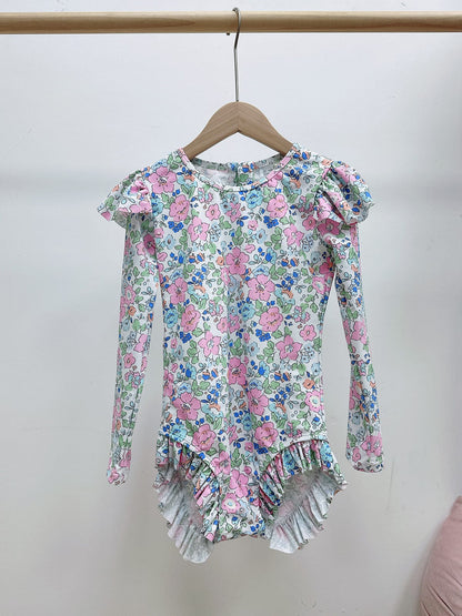 ベビー用水着 cherry blossom house / 140 ジュニアガールズ水着 長袖ワンピーススイムウェア ラッシュガード【mh0009333】