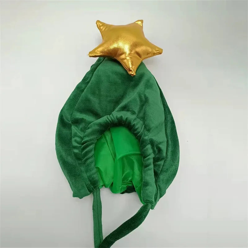 ノースリーブロンパース christmas / 100 Days ベビーコスチューム クリスマスツリー クリスマス衣装 パーティ ボディスーツ 帽子セット グリーン ユニセックス 男の子 女の子 子供服【mh0003385】