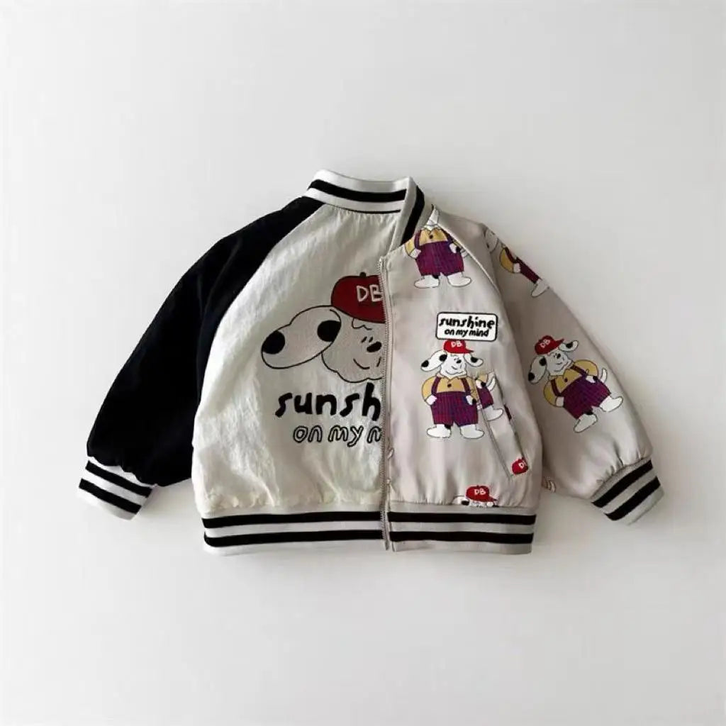 ショートコート・ジャケット・ジャンパー Coat / 9M  73CM キッズアウター 犬ドッグワンポイントジップアップブルゾンスタジアムジャンパージャケット【mh0008712】