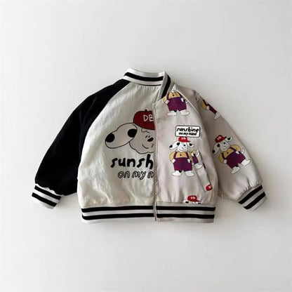 ショートコート・ジャケット・ジャンパー Coat / 9M  73CM キッズアウター 犬ドッグワンポイントジップアップブルゾンスタジアムジャンパージャケット【mh0008712】