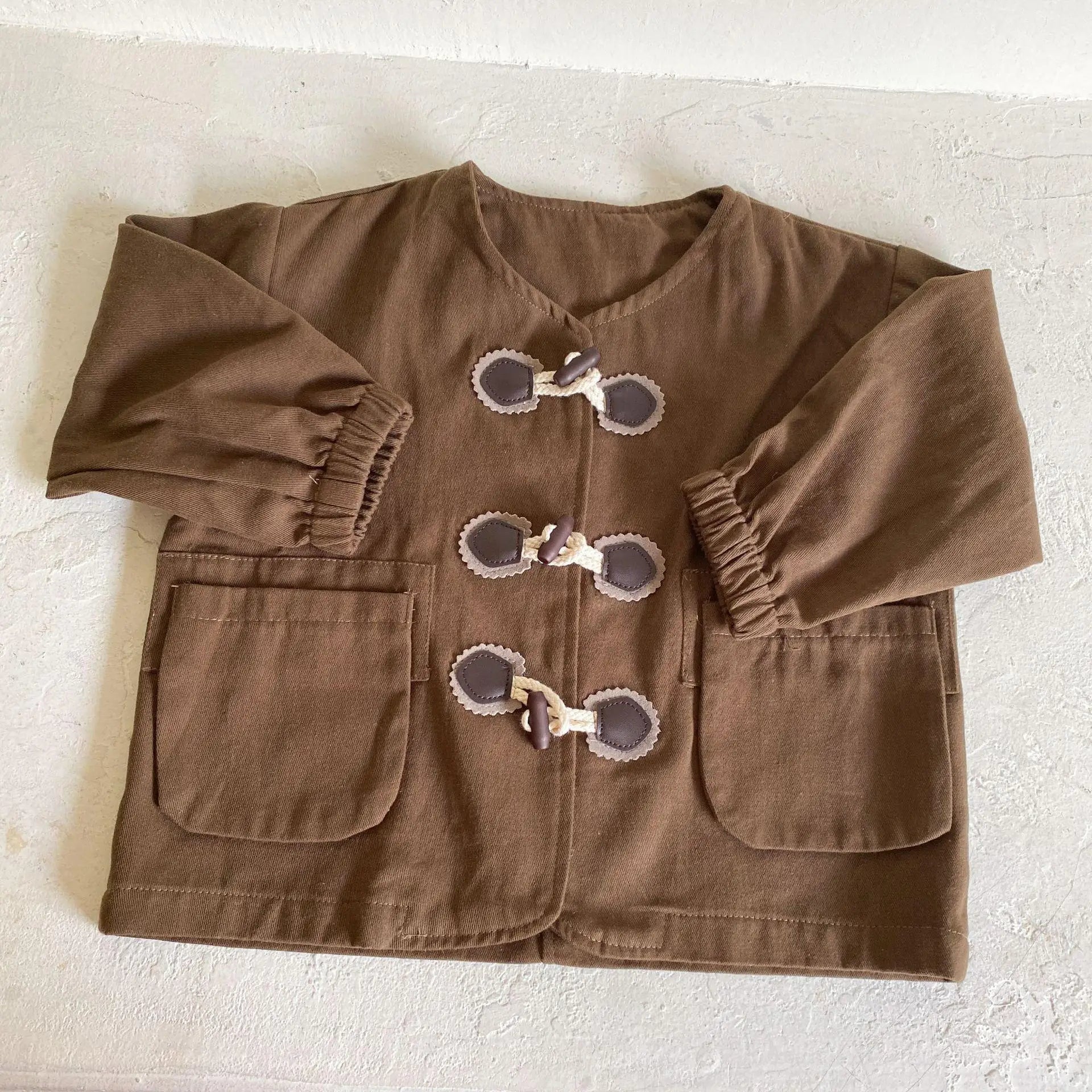 ショートコート・ジャケット・ジャンパー coffee / 12M  80cm キッズアウター ダッフル トグルボタン ジャケット コート 2カラー