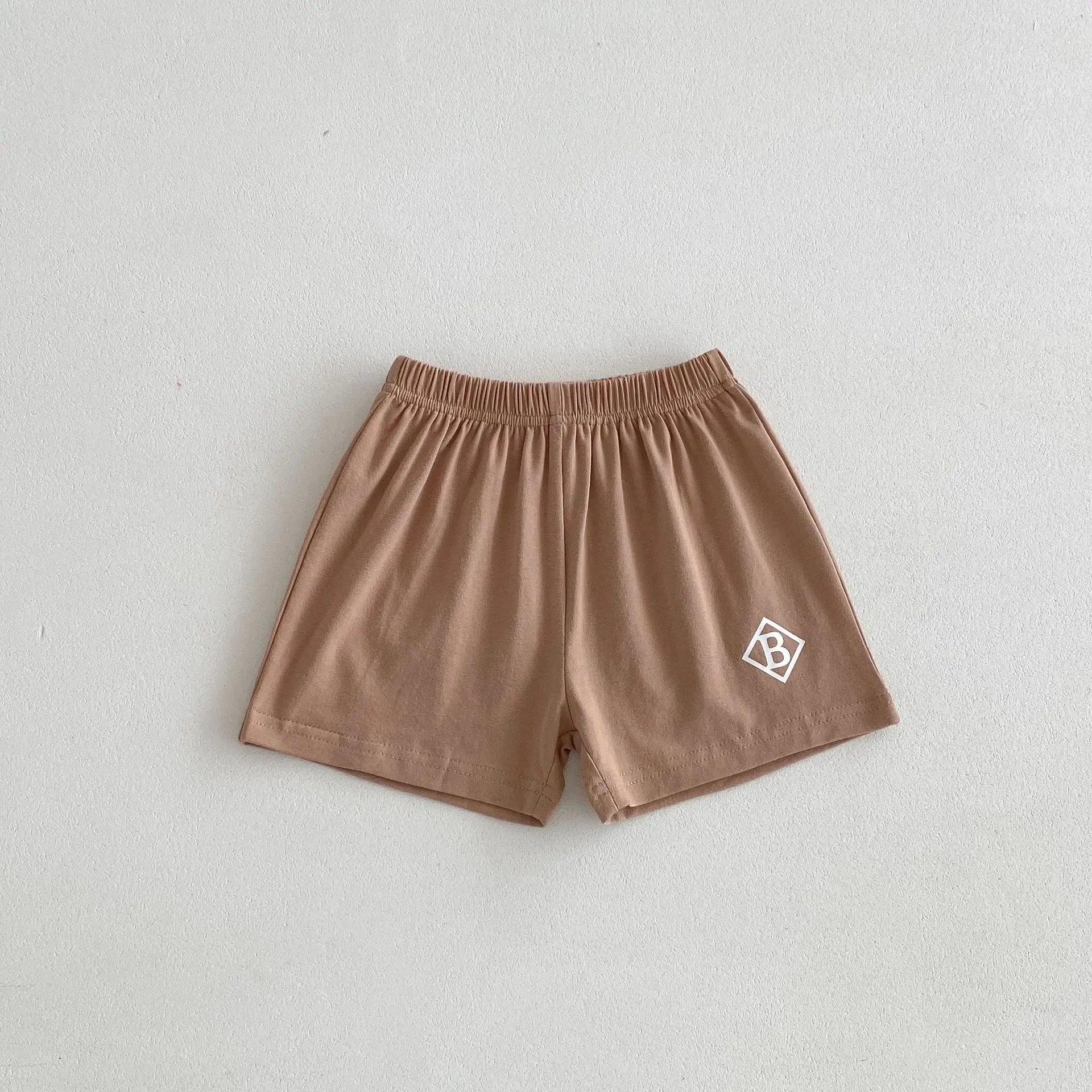 ハーフパンツ・ショートパンツ coffee / 12M  80cm キッズパンツ ルーズショートパンツ ワンポイントロゴプリント 5カラー