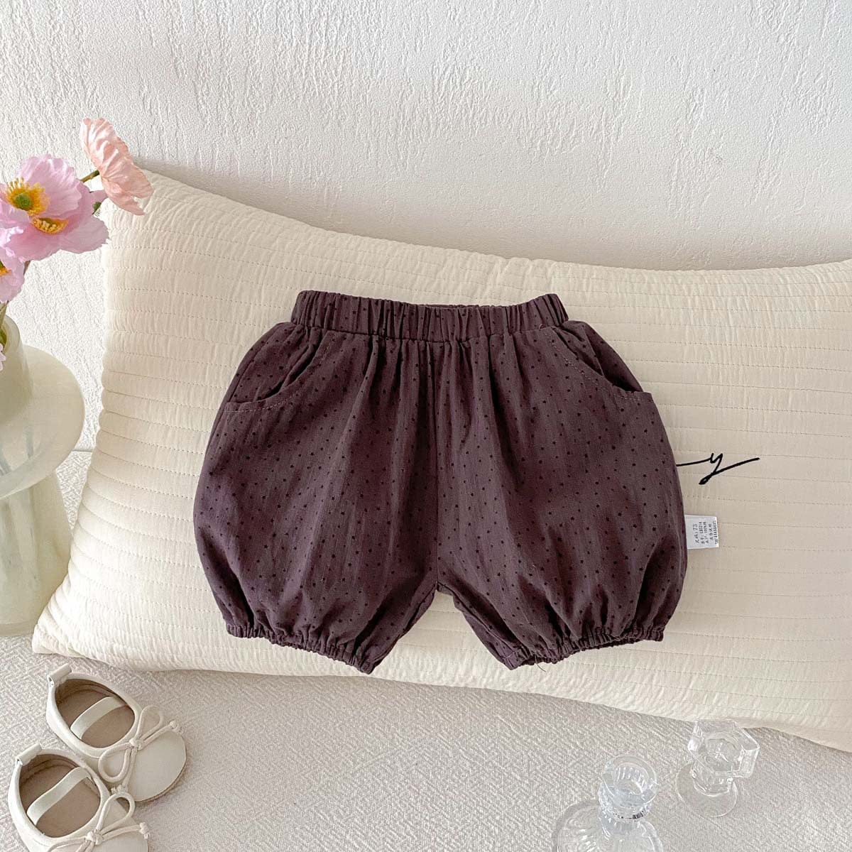 ハーフパンツ・ショートパンツ Coffee / 73cm 水玉ピンドットバルーンショートパンツ【mh0009774】