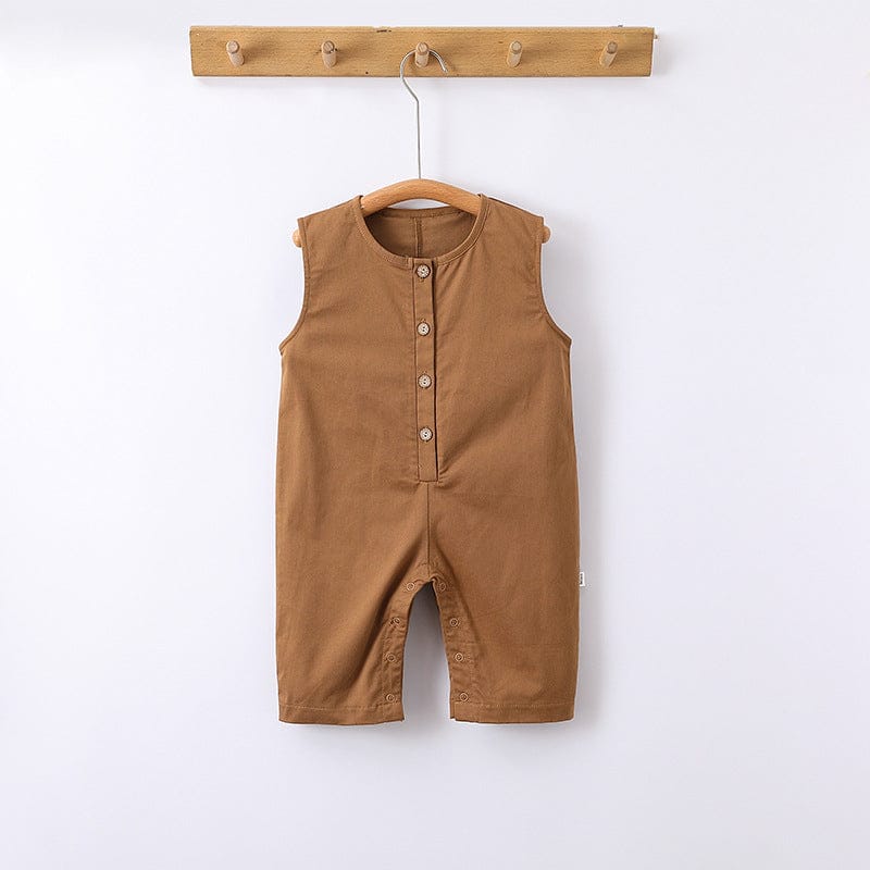 ノースリーブジャンプスーツ Coffee / 73cm うさ耳ノースリーブジャンプスーツ/プリント長袖Tシャツ【mh0010751】